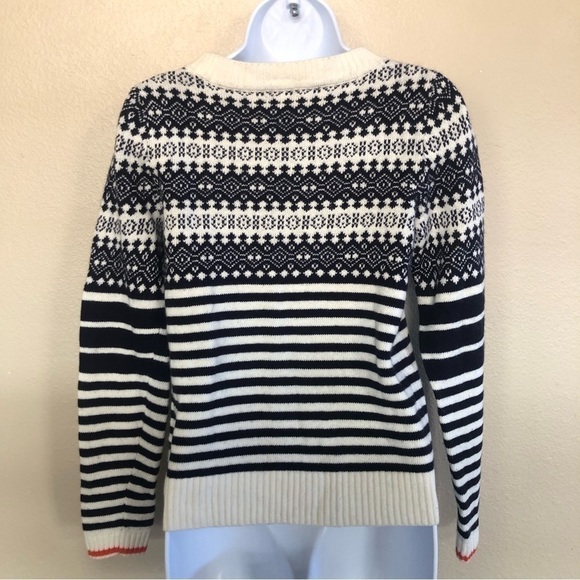 J.Crew Factory Merino Wool Blend Fair Isle Striped Sweater Size S - Picture 2 of 9